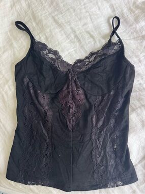 NEVER WORN Princess Polly Black Lace Cami Top